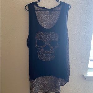 Torrid Leopard Skull Hi-Low Tank